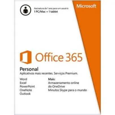 [submarino] Microsoft Office 365 Personal - Para 1 Computador (PC ou Mac) e 1 Tablet R$ 60