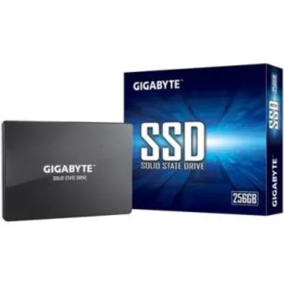 SSD Gigabyte, 256GB, SATA, Leituras: 520Mb/s e Gravações: 500Mb/s, sem DRAM | R$220