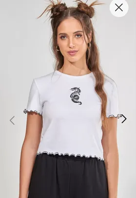 Blusa Cropped Com Dragão