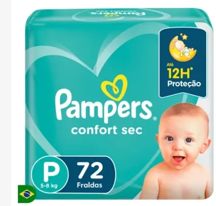 Fralda Pampers Confort Sec Super P 72 Unidades