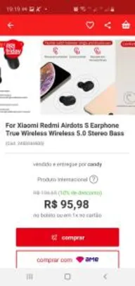 For Xiaomi Redmi Airdots S Earphone True Wireless Wireless 5.0 Stereo Bass | R$ 95