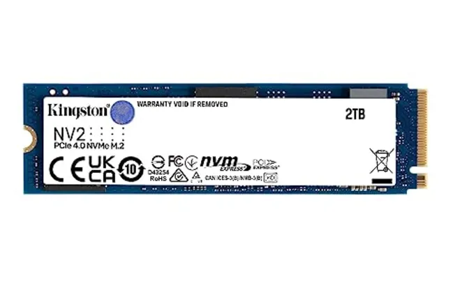 SSD Kingston NV2 2TB NVMe M.2 2280 (Leitura até 3500MB/s e Gravação até 2800MB/s)