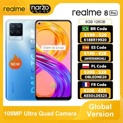 Smartphone Realme 8 Pro 6GB+128GB | R$1.292
