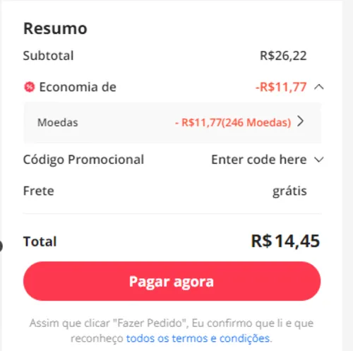 Imagem na descrição da promoção