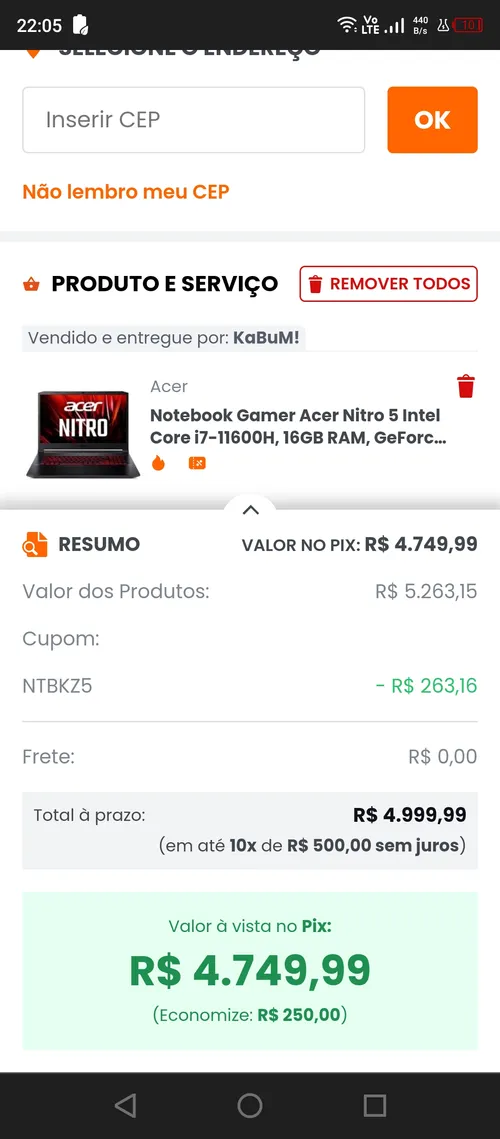 Imagem na descrição da promoção