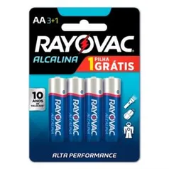 4 Pilhas Alcalinas Rayovac | R$ 6