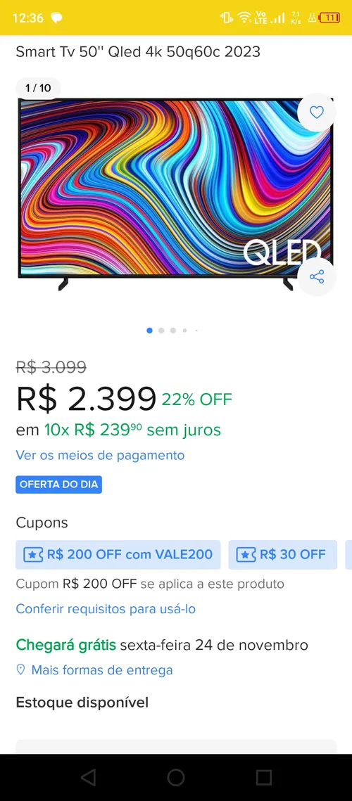 Imagem na descrição da promoção