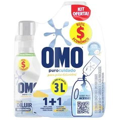 Sabão Líquido Omo Puro Cuidado + Garrafa para Diluição - 500ml