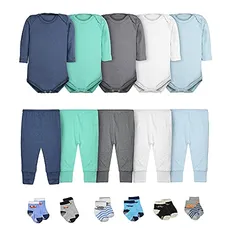 Body Bebê Calça Mijão e Meias Kit 16 Peças Manga Longa Masculino | R$170