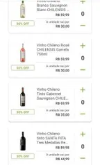 Vinho Chileno Branco Sauvignon Blanc SANTA RITA 3 Medallas Garrafa 375ml R$17