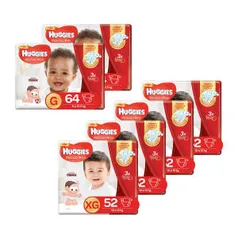 Kit de Fraldas Huggies Hiper Supreme Care 336 Unidades - 128 G e 208 XG | R$270