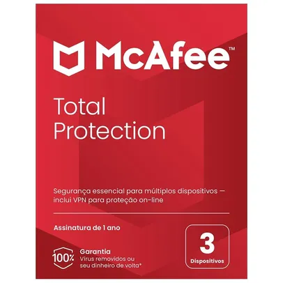 McAfee, Proteção para 3 Dispositivo, 1 Ano - MTP31BAM3RAAD