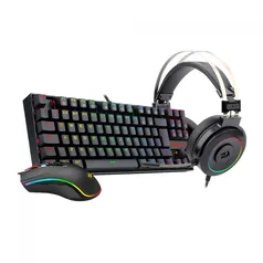 Combo Gamer Redragon S125 com Teclado Mecânico, Mouse e Headset RGB