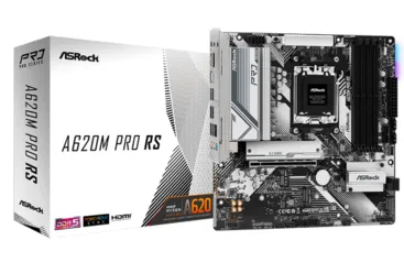 Placa Mãe ASRock A620M Pro RS, Chipset A620, AMD AM5, M-ATX, DDR5, 90-MXBLN0-A0UAYZ