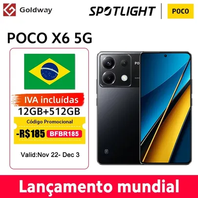 (Do Brasil) Smartphone POCO X6 5G 12/512GB | Versão global