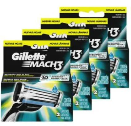 Kit de Cargas para Aparelho de Barbear Gillette Mach 3 - 8 Unidades