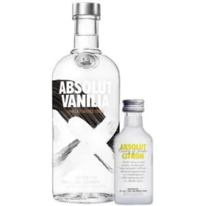 Kit Vodka Absolut Vanilla 750ml + Absolut Citron 50ml | R$56