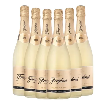 Kit 06 Freixenet Cava Carta Nevada Espumante Branco Espanhol Macabeo 750ml