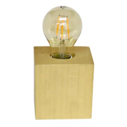 Luminária de Mesa Bege Madeira Essential BM Lamps | R$ 54