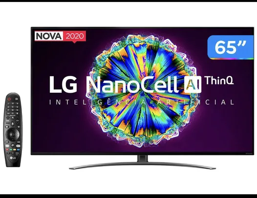 Smart TV 4K NanoCell IPS 65” LG 65NANO86 - Wi-Fi Bluetooth HDR Inteligência Artificial 4 HDMI - TV 4