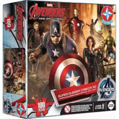 Super Quebra-Cabeça 3D Avengers 100 Peças - Estrela | R$18