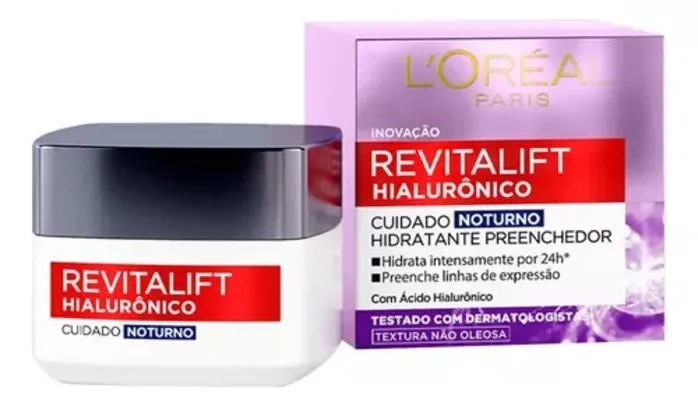 Creme Hidratante Facial Revitalift Hialurônico Noturno 49g L'Oréal Paris