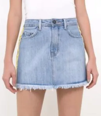 Saia Jeans com Faixa Lateral R$40