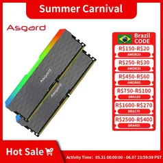 [App/Moedas] Memória RAM Asgard Loki W2 RGB 3200MHz 2x8GB 