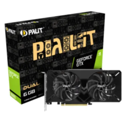 Placa de Vídeo Palit NVIDIA GeForce GTX 1660 Dual, 6GB, GDDR5, 192bit, NE51660018J9-1161C