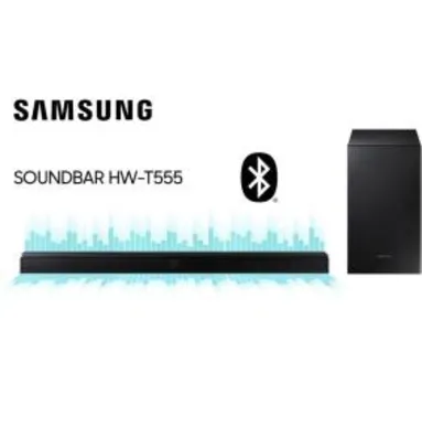 (AME R$ 891) Soundbar Samsung Hw-t555 2.1 Canais Subwoofer Wireless Bluetooth HDMI - 320w R$990
