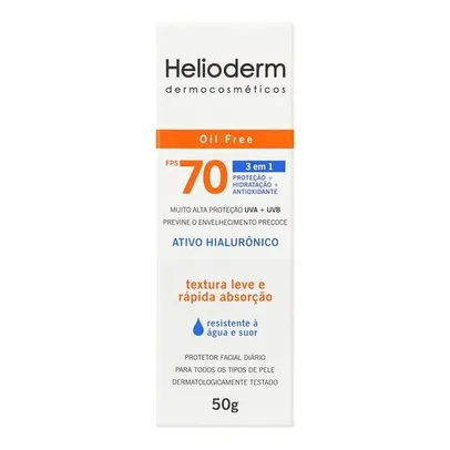 Protetor Solar Facial HELIODERM "FPS 70" Oil Free 50g