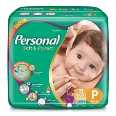 [Bug]Fralda Descartável Soft and Protect Jumbo, Personal, p, 11 unidades