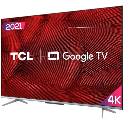 Smart TV LED 65 4K TCL Google TV 65P725 UHD, HDR10, Dolby Vision Atmos, Bluetooth, Comando de voz à distância, Google Assistant e Borda Ultrafina