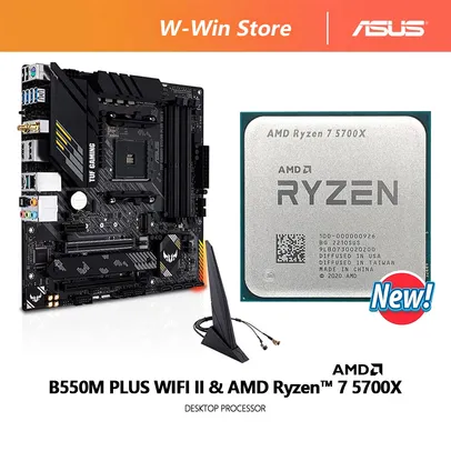 Kit Processador AMD Ryzen 7 5700x + Placa mãe B550M ASUS TUF WIFI II