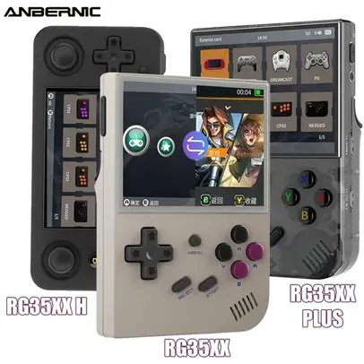 [ APP | MOEDAS ] Console Portátil 64 GB ANBERNIC videogame, RG35XX PLUS RG35XX H, 3.5 