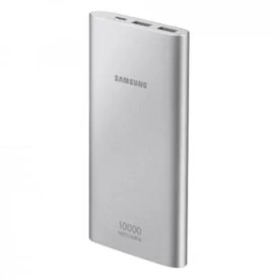 Bateria Externa Samsung 10.000MAH Carga Rápida USB Prata - TIPO C R$100
