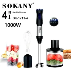 [R$ 106,61 MOEDAS/GPay/TX INCLUSA/APP] Mixer Sokany 4 em 1, 1000W.