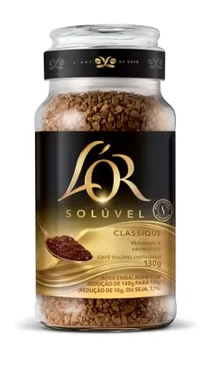 (50% off na 2ª unidade) L'OR, Café Solúvel Classique Pote de Vidro 130g