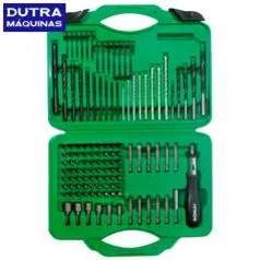 [Dutra Máquinas] Jogo de brocas e bits para furar/parafusar - 118 peças - Hitachi - R$90