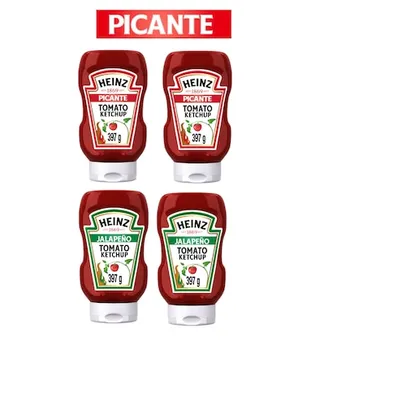 Kit com 4 Ketchup Heinz Picante 397g