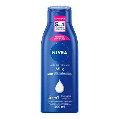 (Leve 02 unidades com desconto, total R$32,88) NIVEA Loção Hidratante Milk Pele Seca a Extrasseca 400ml