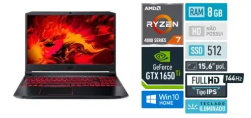 Acer Aspire Nitro 5 AN515-44-R8HN Ryzen 7 4800H | GeForce GTX 1650 Ti | RAM 8 GB | SSD 512 | 144hz