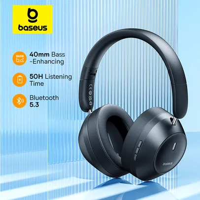 Headphone sem fio Baseus Bass 30 Max, auscultadores com Bluetooth 5.3, reforço de graves, diafragma de 40mm, latência ultrabaixa, 50H - AliExpress 44