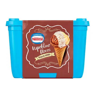 [70% OFF NA 2ªUND] Sorvete Napolitano Flocos Nestlé 1,5 Litros