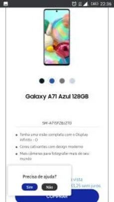 [CC Santander] Samsung A71 R$1439