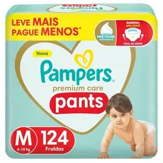 Pampers Pants - roupinha - Premium Care Fralda Fácil de Vestir M 124 Unidades