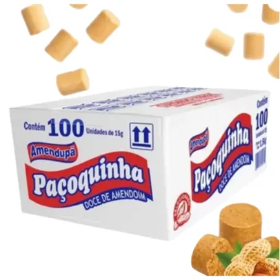 Paçoca Amendupã Caixa Com 100 unidades 1,5kg