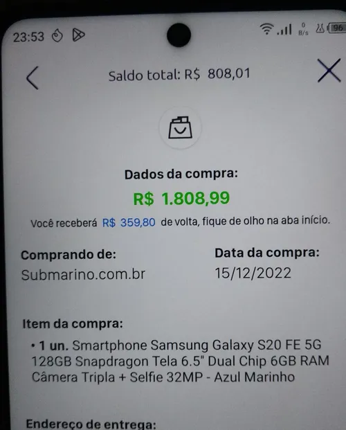 Imagem na descrição da promoção