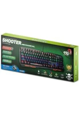 Teclado Gamer Mecânico Shooter LED 7 Cores Cabo 1,5m ELG TGMS | R$236