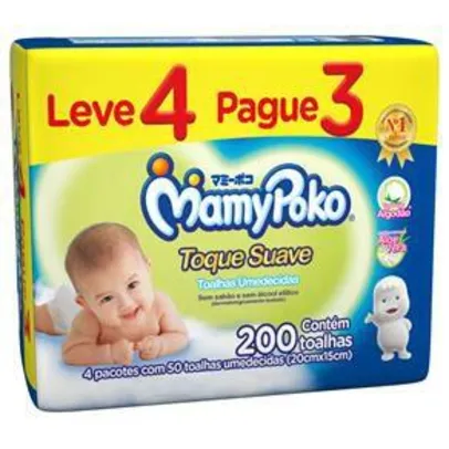 Toalhas Umedecidas MamyPoko Toque Suave - 200 Unidades